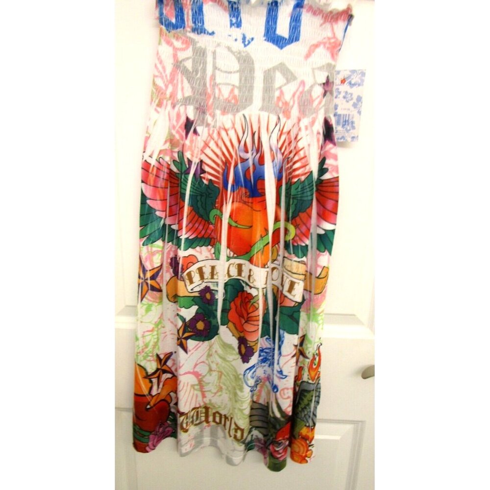 OCEAN BREEZE Women/Girl/Teen Summer Dress - Stretchy/Knee Length Size Large NWT - Picture 5 of 15